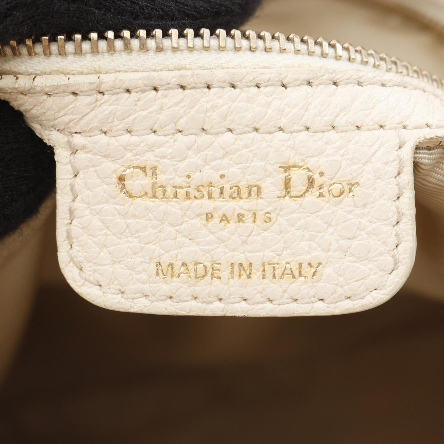 Christian Dior Beige Leather Tote Bag