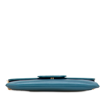 Christian Dior Blue Leather Shoulder Bag Style 7