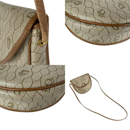 Christian Dior Beige Brown Pvc Leather Shoulder Bag