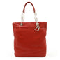 Christian Dior Red Color Leather Shoulder Bag Tote Bag Leather