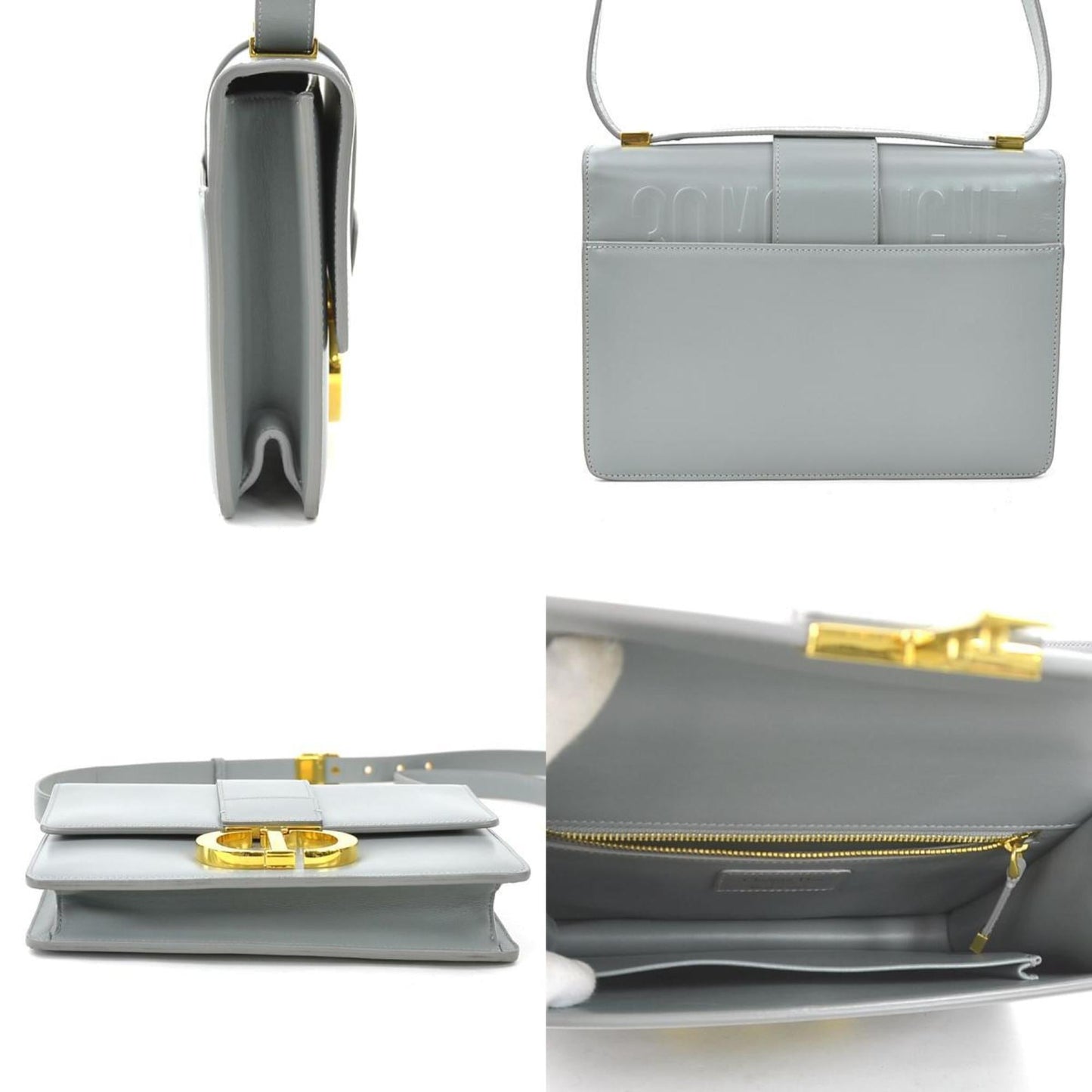 Christian Dior Gray Leather Shoulder Bag Style 6
