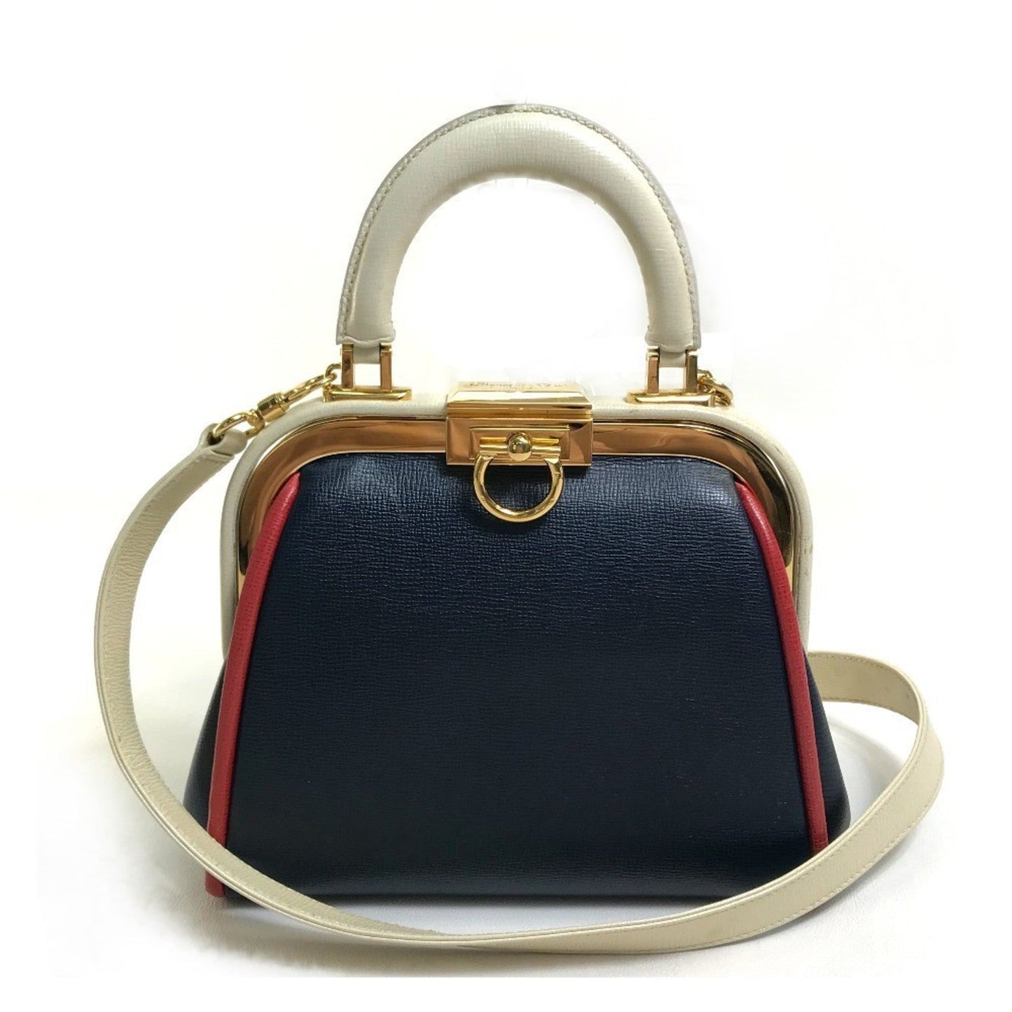 Christian Dior Navy Leather Handbag Leather