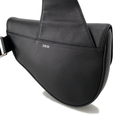 Christian Dior Black Leather Saddle Bag Sling Bag