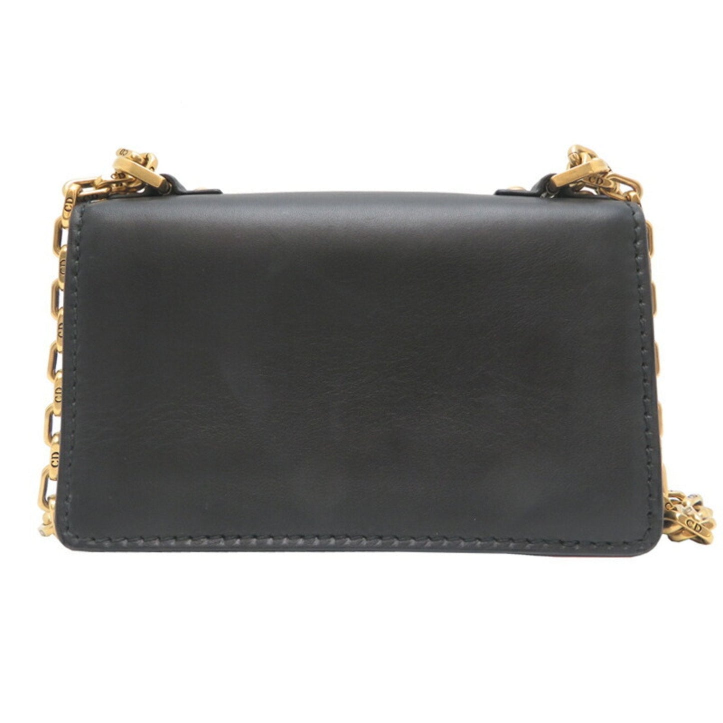 Christian Dior Black Leather Shoulder Bag Style 15