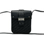 Christian Dior Black Leather Canvas Shoulder Bag