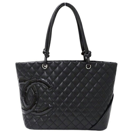 Chanel Bag Cambon Women's Tote Leather Black