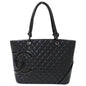 Chanel Bag Cambon Women's Tote Leather Black