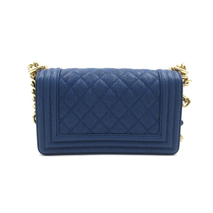 Chanel Boy Chanel ChainShoulder Blue Caviar Skin (Grained Calf) A676851