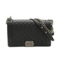 Chanel Boy Chanel Chain Shoulder Bag Leather Women's Black