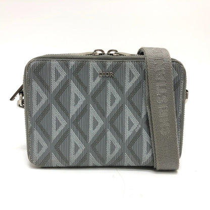 Christian Dior Gray Coated Canvas Leather Pochette Shoulder Bag