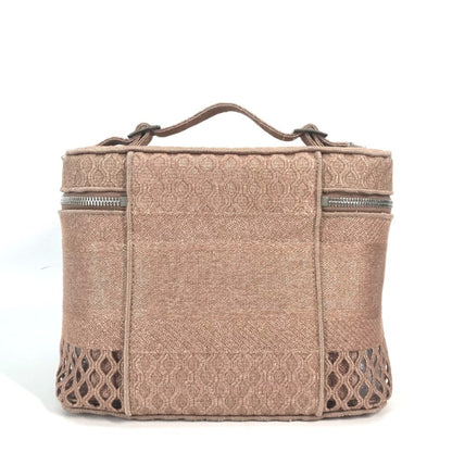 Christian Dior Pink Canvas Handbag Vanity Bag