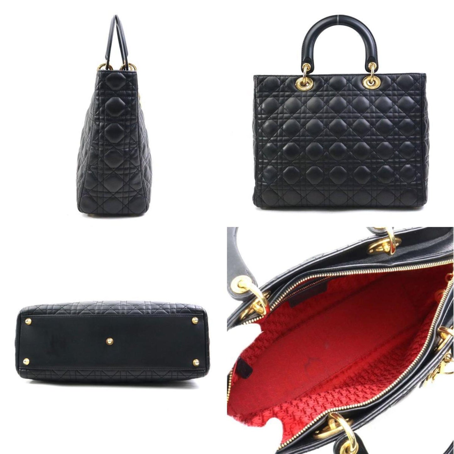 Christian Dior Black Leather Handbag Shoulder Bag Style 2