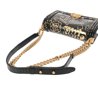 Chanel Boy Chanel Chain Shoulder Black Women's Leather Bag