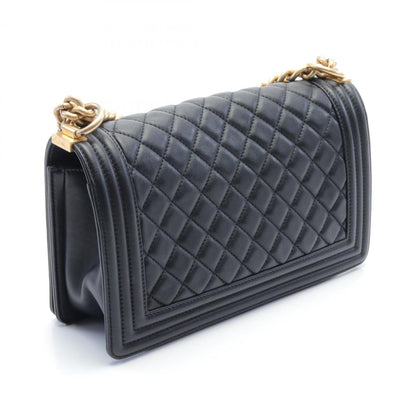 Chanel Boy Lambskin Black Shoulder Bag Style