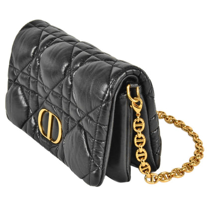 Christian Dior Black Leather Shoulder Bag Style 33