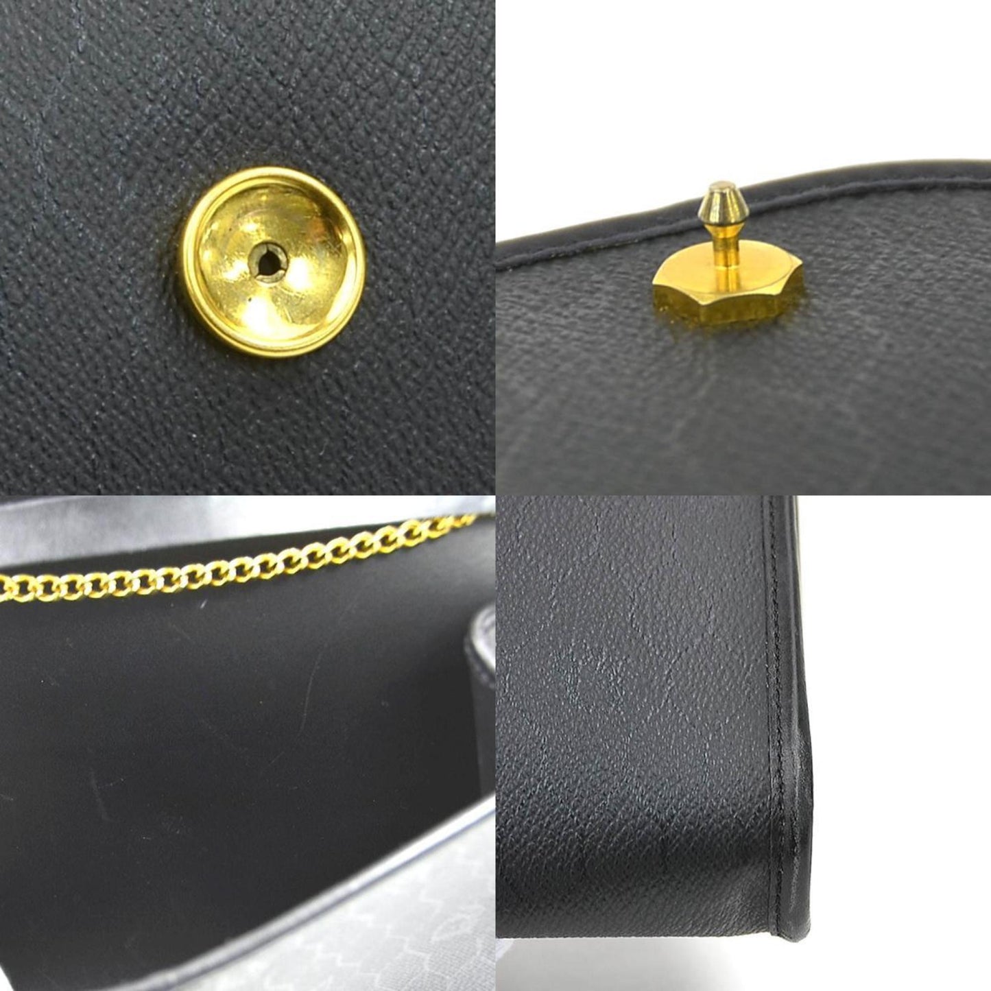 Christian Dior Black Leather Shoulder Bag Style 16