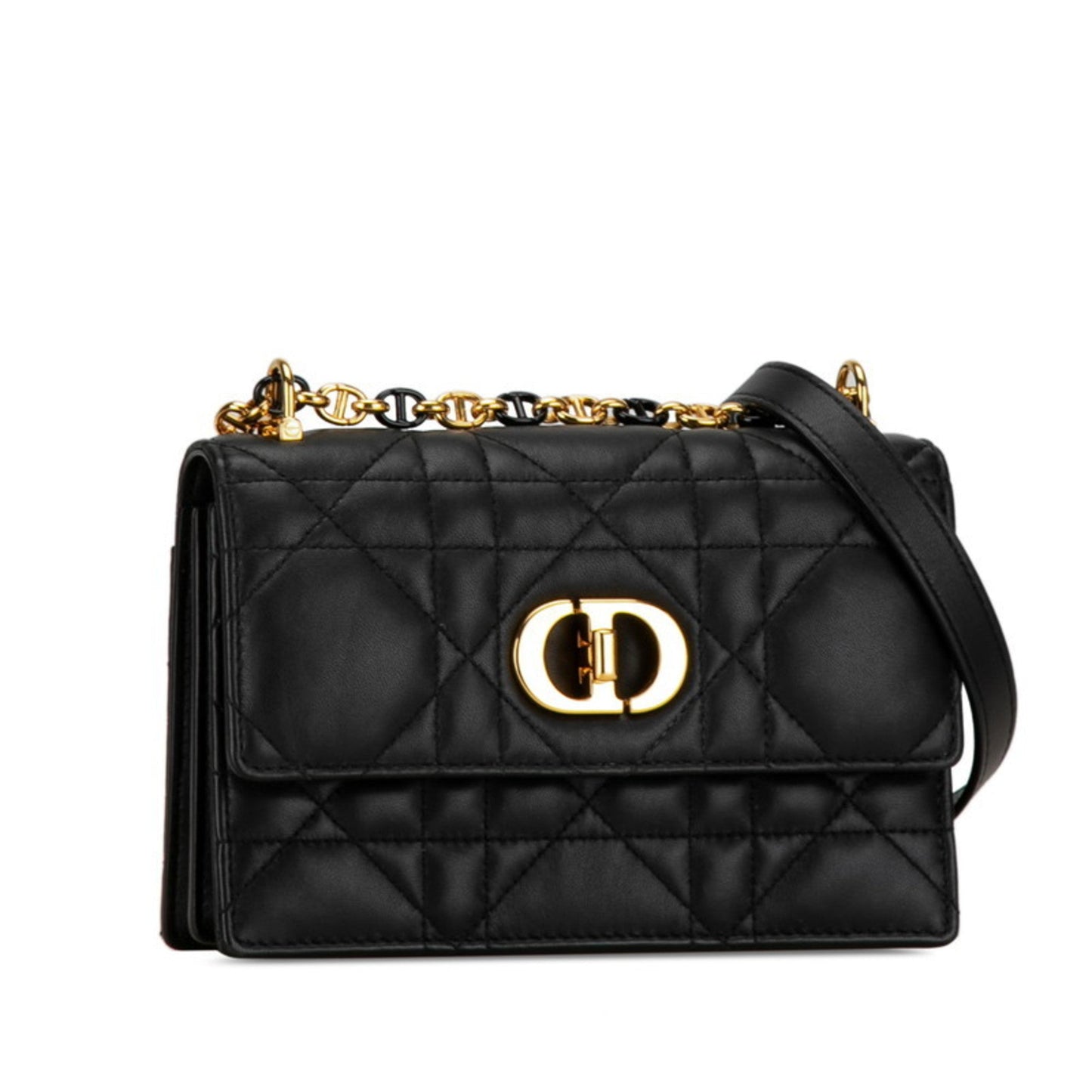 Christian Dior Black Leather Shoulder Bag Style 48