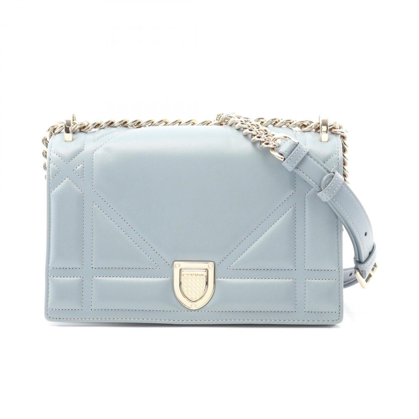 Christian Dior Blue Leather Shoulder Bag Style 3