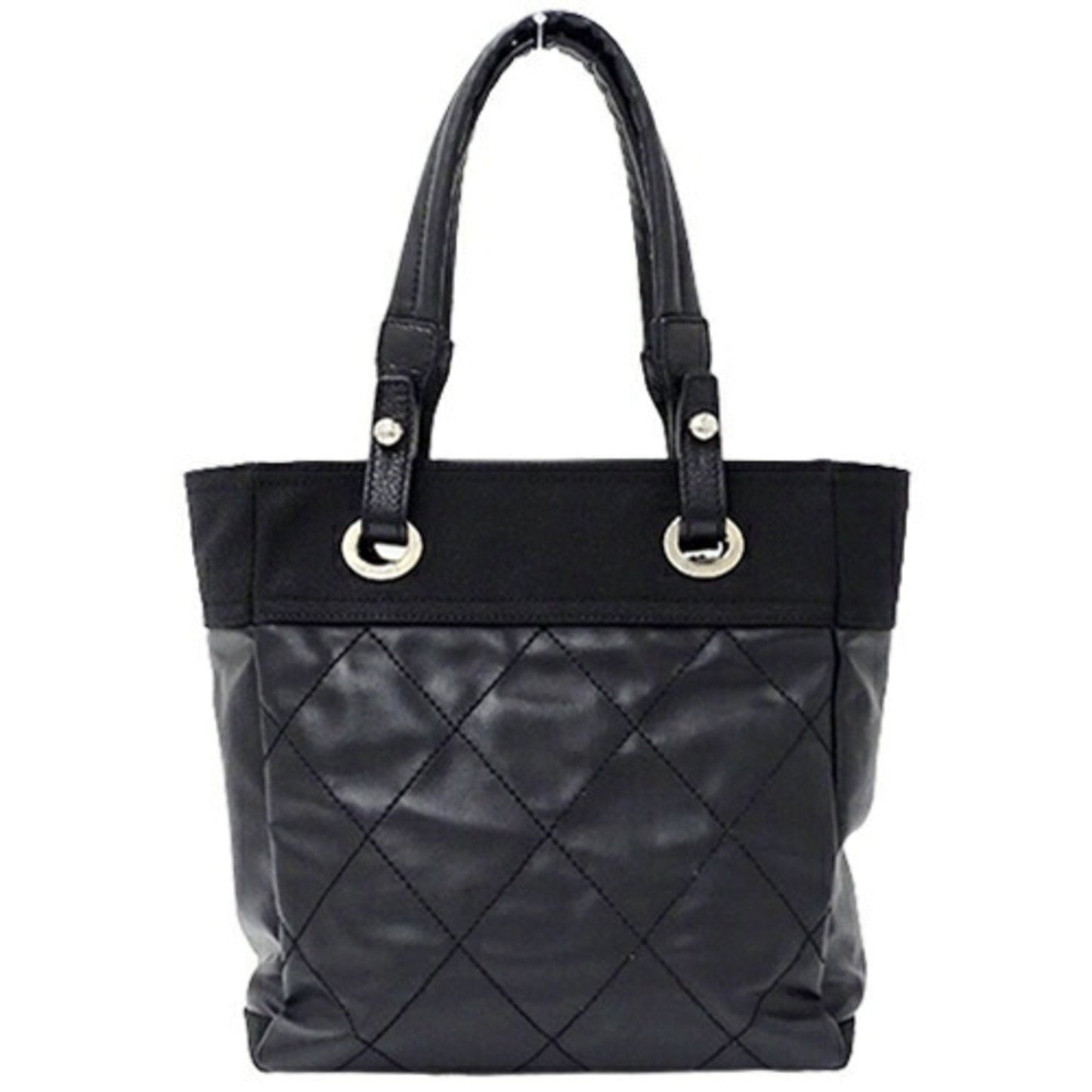 Chanel Bag Paris Biarritz Women's Tote Coated Canvas Black