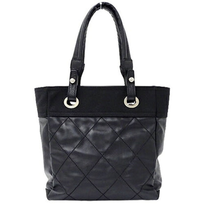 Chanel Bag Paris Biarritz Women's Tote Coated Canvas Black