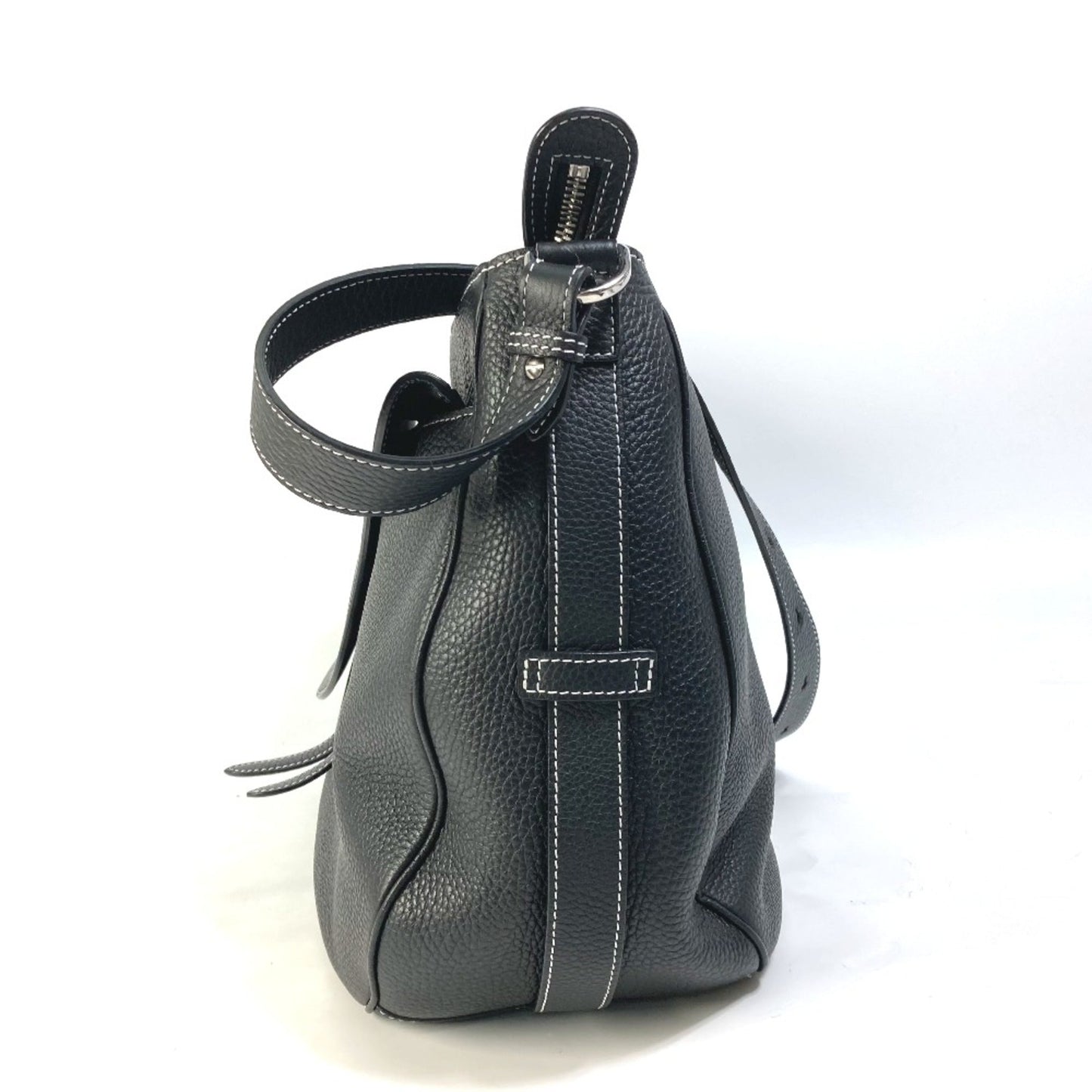 Christian Dior Black Leather Shoulder Bag Style 47