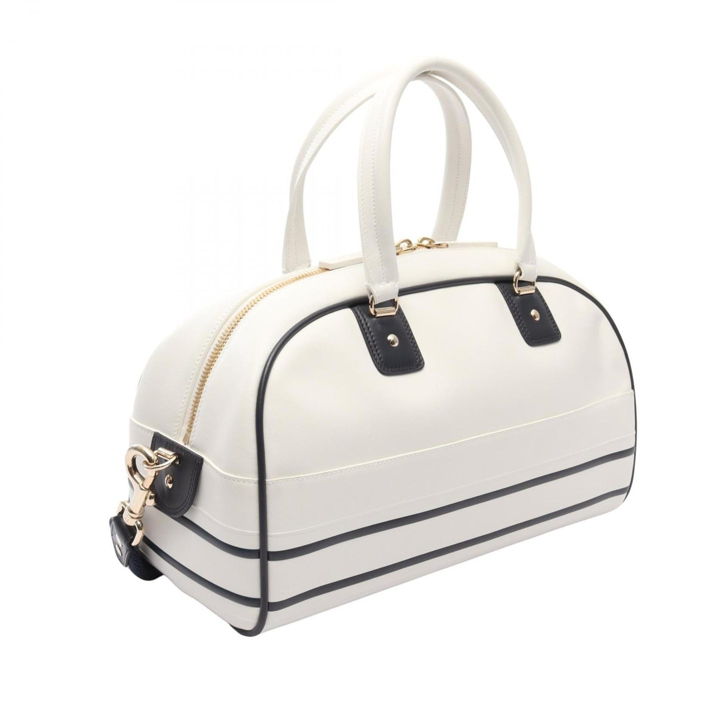 Christian Dior Black White Leather Handbag Leather