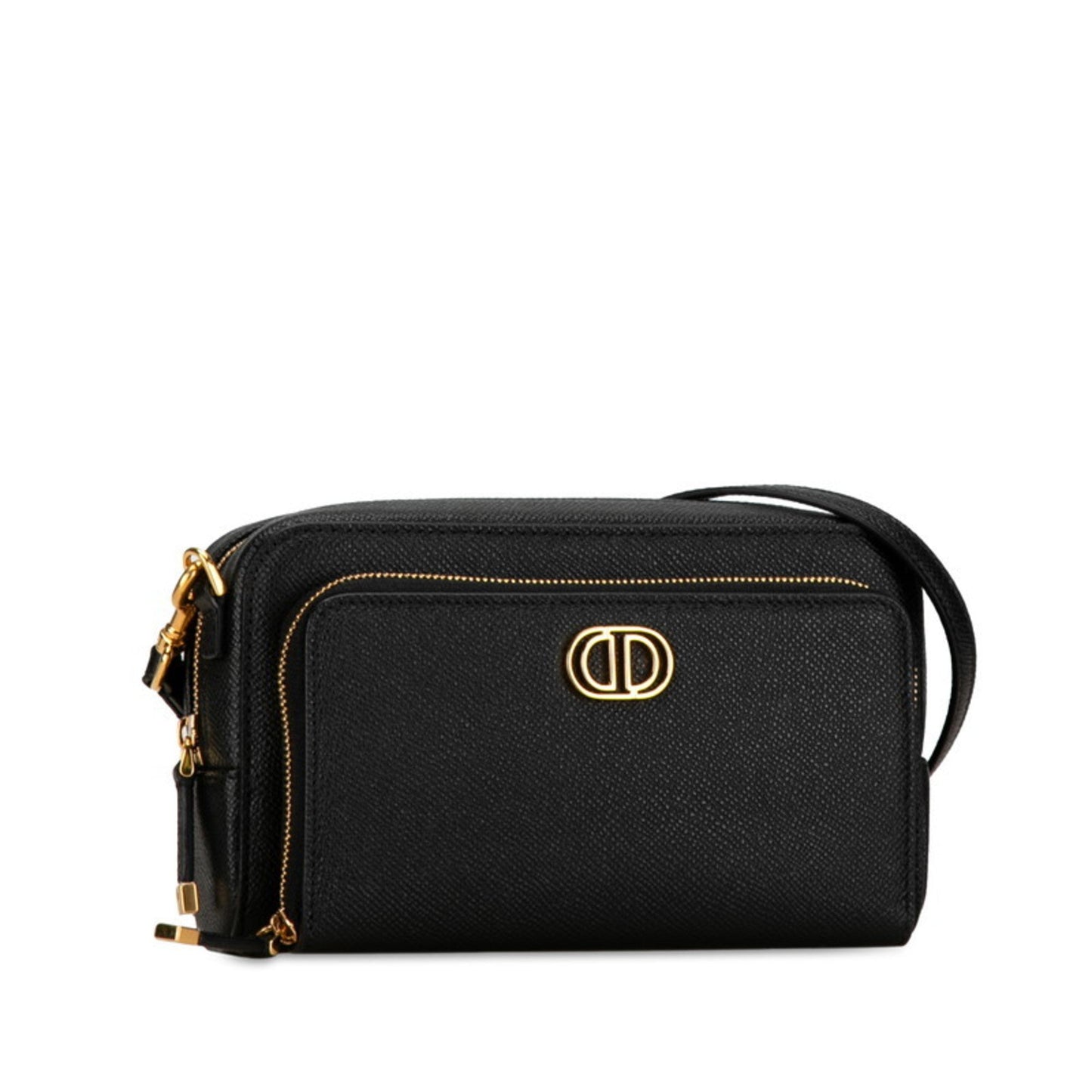 Christian Dior Black Leather Shoulder Bag Style 46