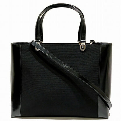 Christian Dior Black Canvas Pouch Shoulder Bag Tote Bag