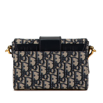 Christian Dior Beige Navy Jacquard Leather Shoulder Bag