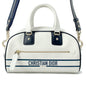 Christian Dior Navy White Leather Rubber Handbag