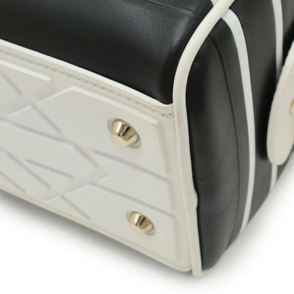 Christian Dior Black White Leather Rubber Handbag Shoulder Bag