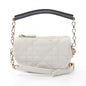 Christian Dior Navy White Leather Shoulder Bag Leather