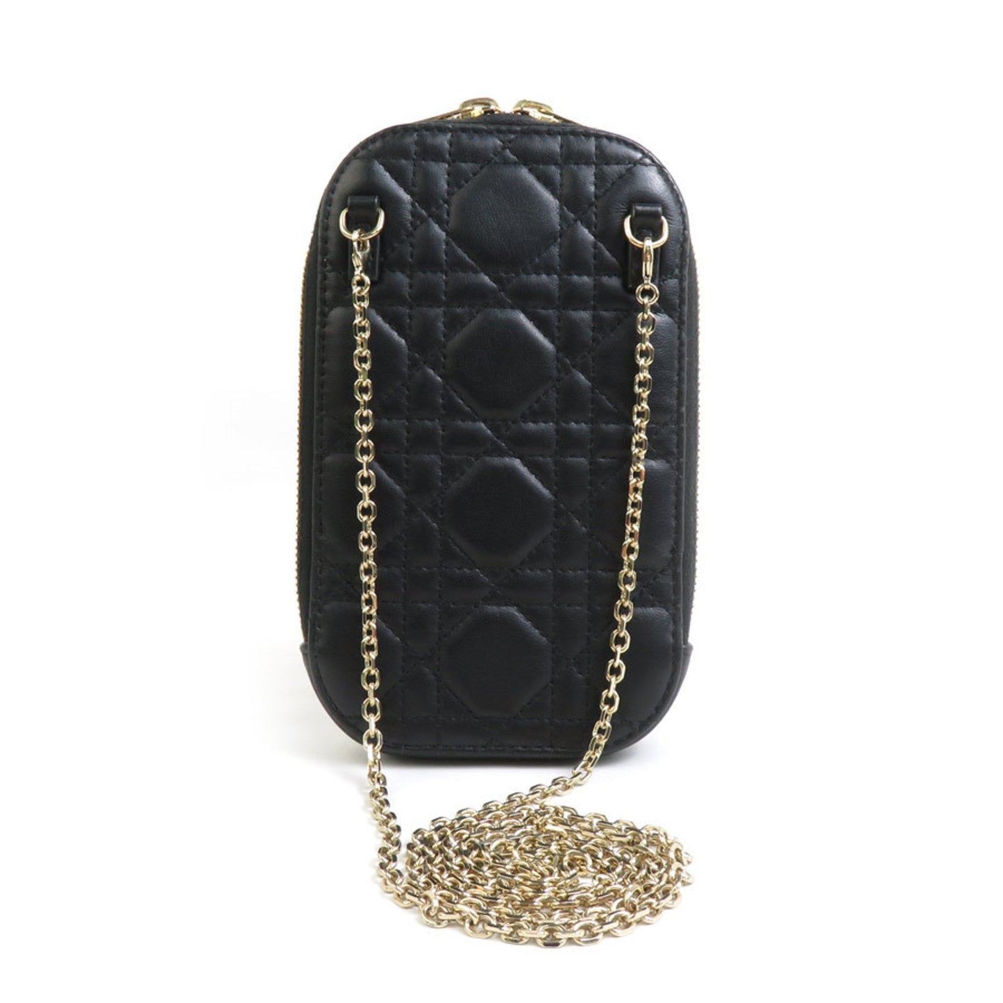 Christian Dior Black Gold Leather Metal Shoulder Bag Leather