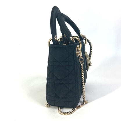 Christian Dior Lady Dior Black Leather Handbag Shoulder Bag Style 3