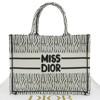 Christian Dior Black White Jacquard Tote Bag