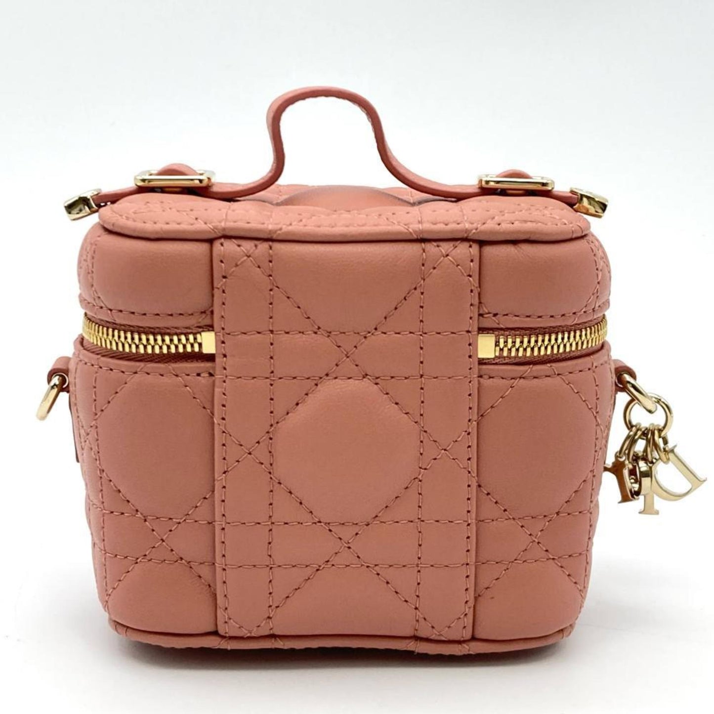 Christian Dior Pink Leather Shoulder Bag Vanity Bag