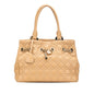 Christian Dior Lady Dior Beige Brown Leather Handbag Tote Bag