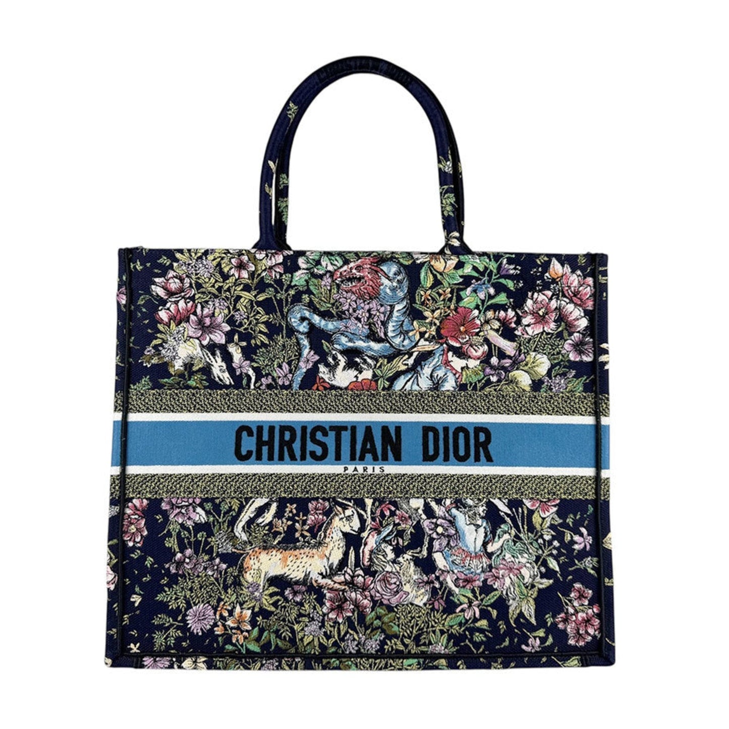 Christian Dior Multi-Color Navy Canvas Shoulder Bag