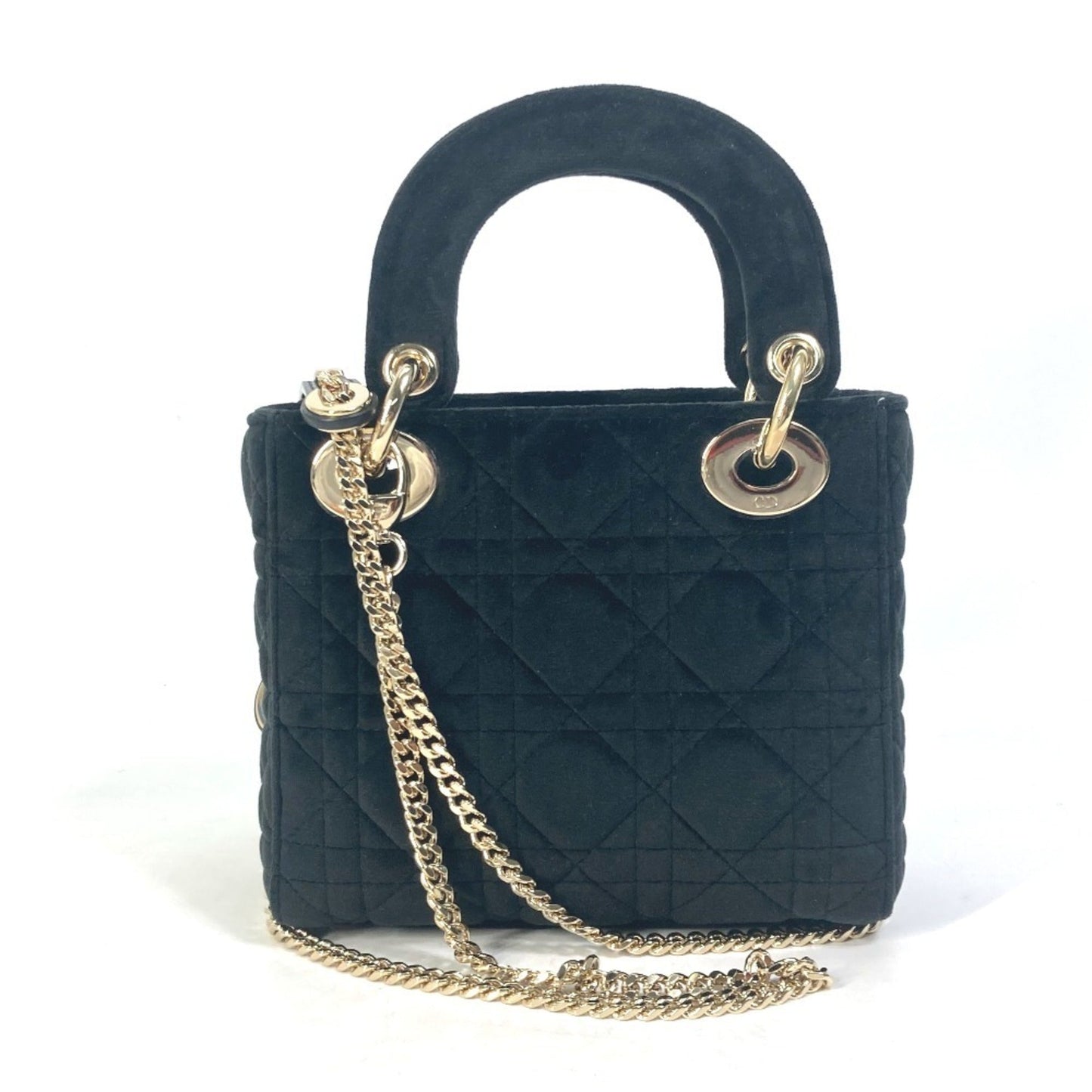 Christian Dior Lady Dior Black Leather Handbag Shoulder Bag Style 3