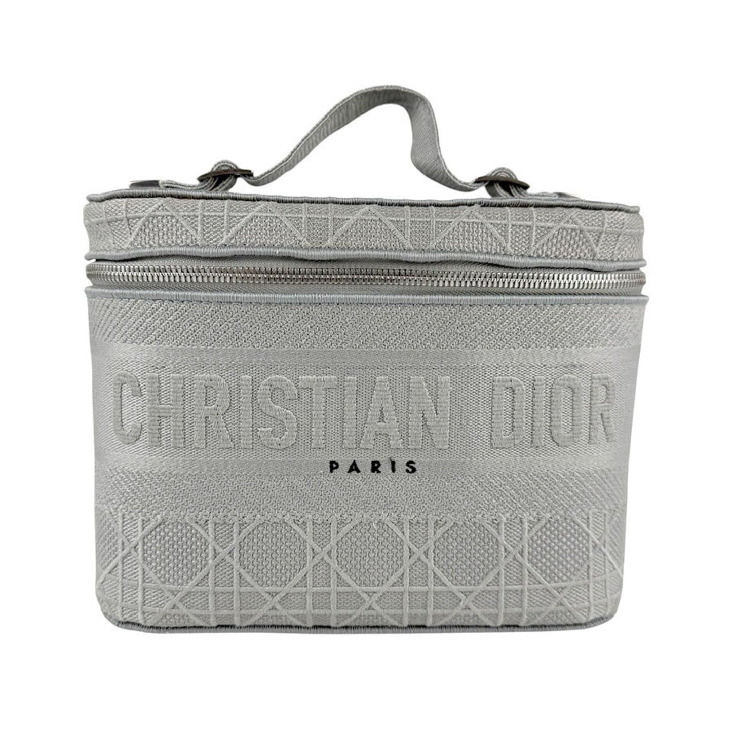 Christian Dior Gray Canvas Handbag Vanity Bag