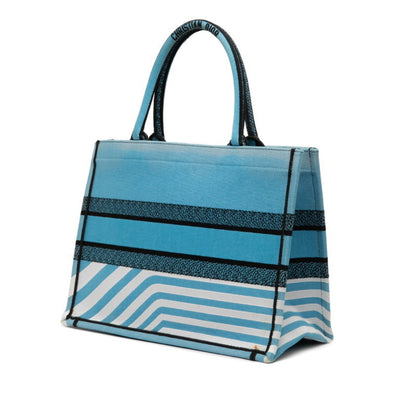 Christian Dior Light Blue Multi-Color Canvas Tote Bag
