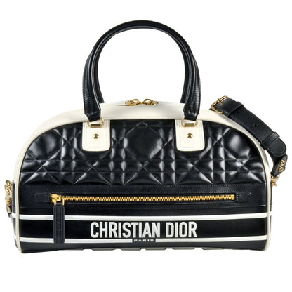 Christian Dior Black White Leather Handbag Style 4