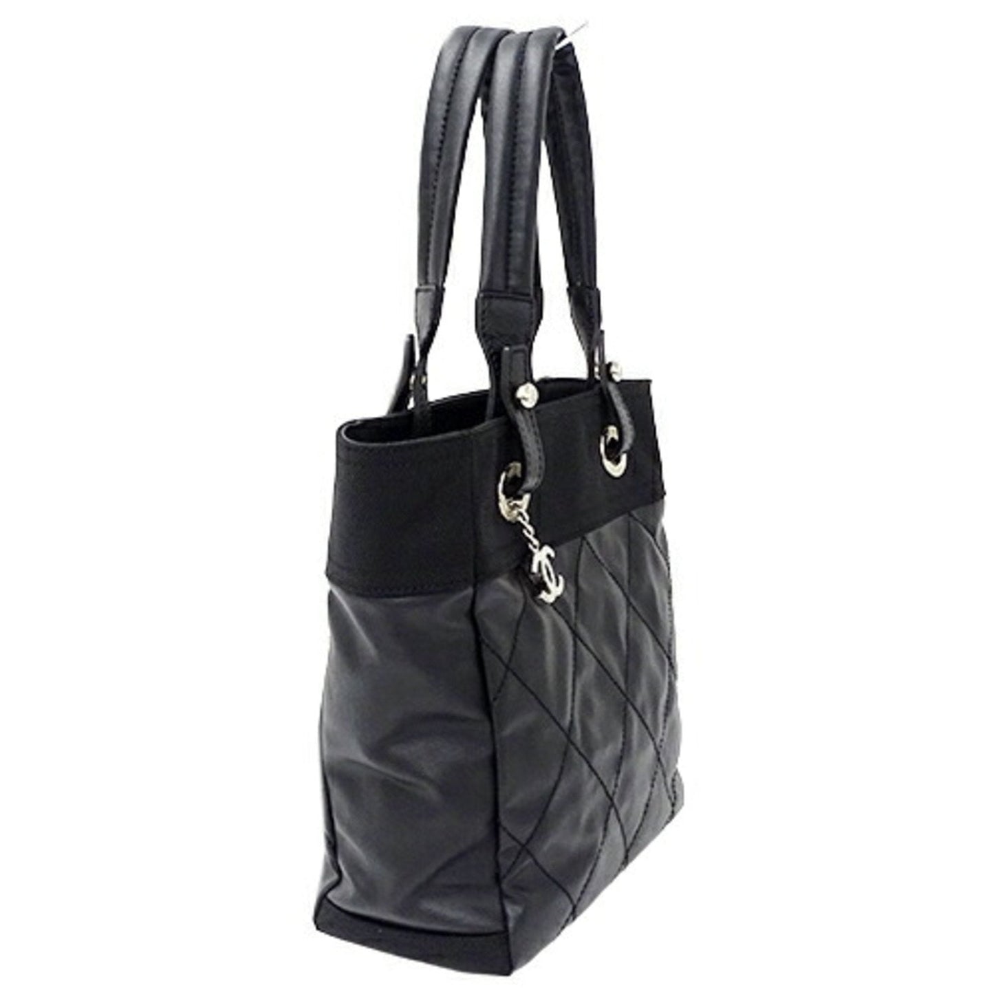 Chanel Bag Paris Biarritz Women's Tote Coated Canvas Black