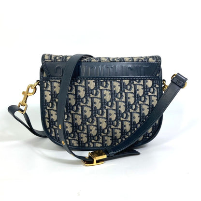 Christian Dior Navy Canvas Leather Pochette Shoulder Bag