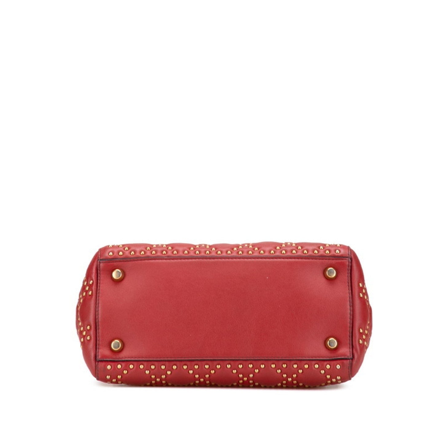 Christian Dior Lady Dior Red Color Leather Handbag Shoulder Bag Style 2