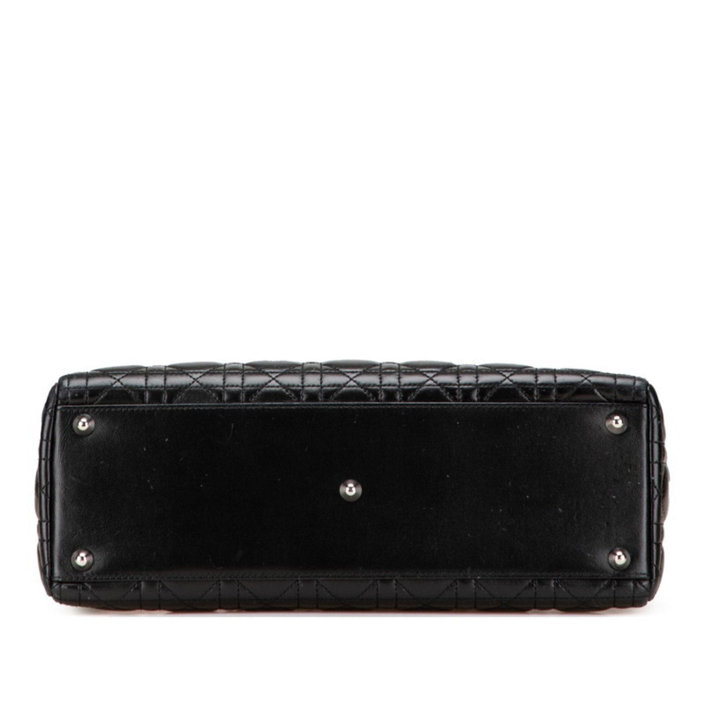 Christian Dior Lady Dior Black Leather Handbag Shoulder Bag Leather