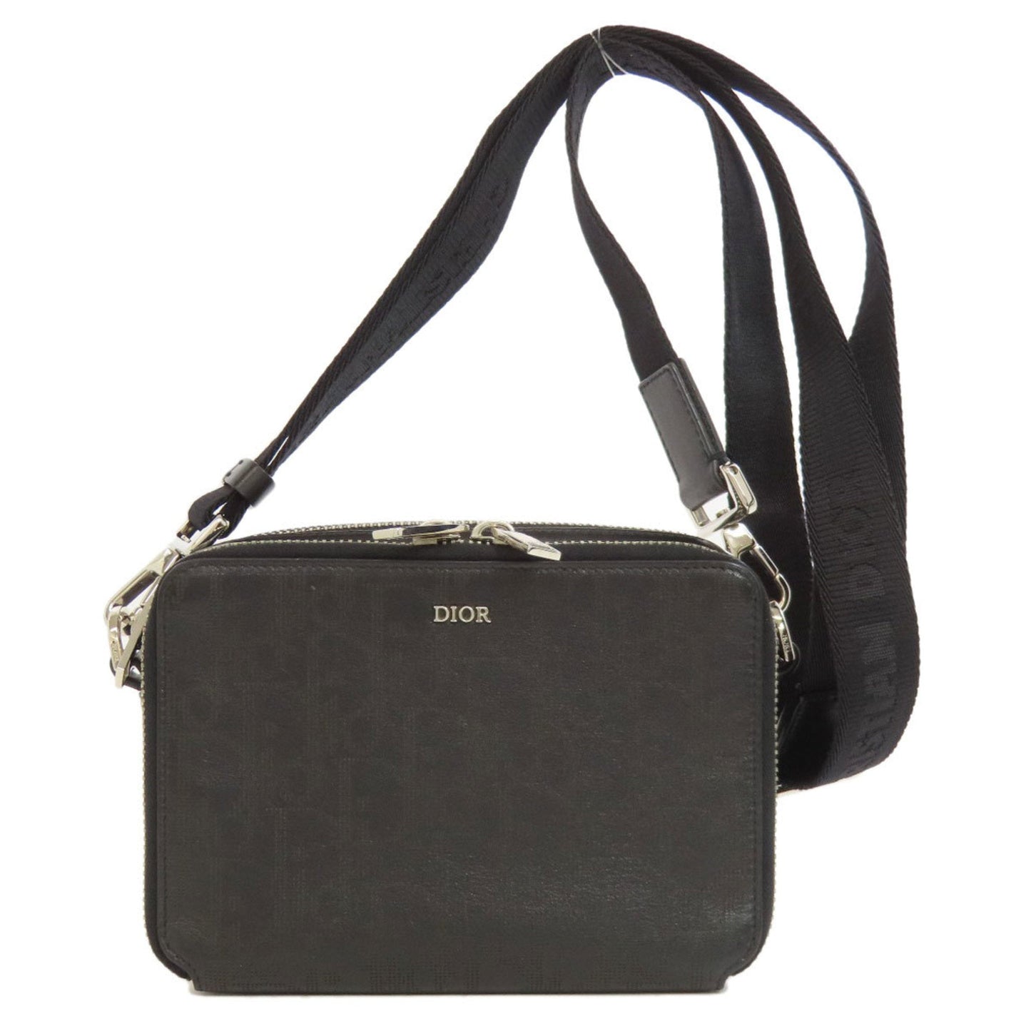 Christian Dior Black Leather Shoulder Bag Style 45