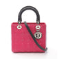 Christian Dior Black Pink Purple Leather Handbag