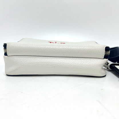 Christian Dior Navy White Leather Shoulder Bag