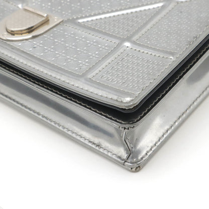 Christian Dior Silver Patent Leather Clutch Bag Pochette